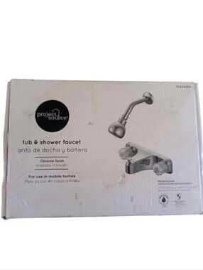 NWT Project Source Chrome 2-Handle Tub & Shower Faucet For Mobile Home